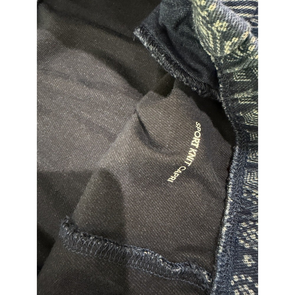 Lands End Capri Pants Women Medium 10-12 High Rise Leggings Sport Knit Denim - Picture 3 of 3